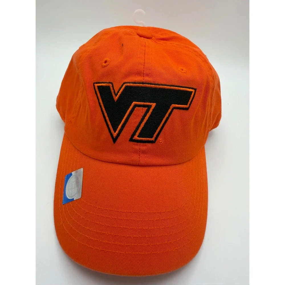 Virginia Tech Hokies Hat Captivating Headwear Orange Adjustable‎ Cap VT Logo NEW